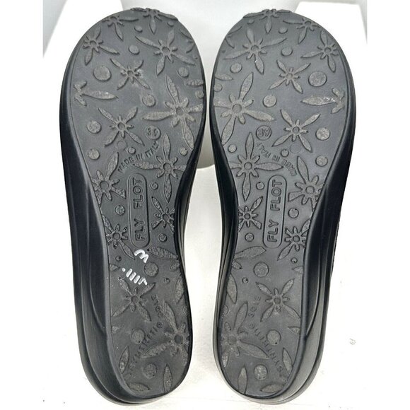Fly Flot Slip On Shoes Clog Fabric Mesh Upper Leather Inner Black EU 39 US 8 - Picture 9 of 14